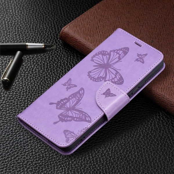 Butterfly läder Xiaomi Mi 11i / Xiaomi Redmi K40 Pro Plus / Xiaomi Redmi K40 Pro / Xiaomi Redmi K40 / Xiaomi Poco F3 fodral - Lila Lila