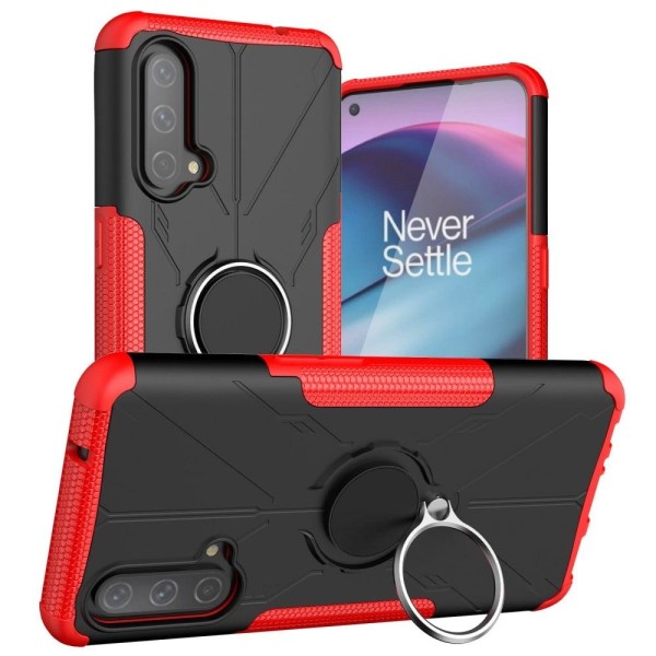 Kickstand-cover med magnetisk plade til OnePlus Nord CE 5G - Rød Red