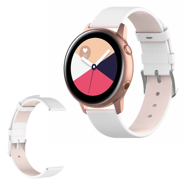 Samsung Galaxy Watch Active hållbar läder klockarmband - vit Vit