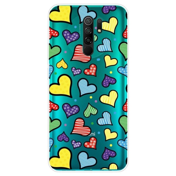 Deco Xiaomi Redmi 9 Suojakotelo - Love Hearts Multicolor