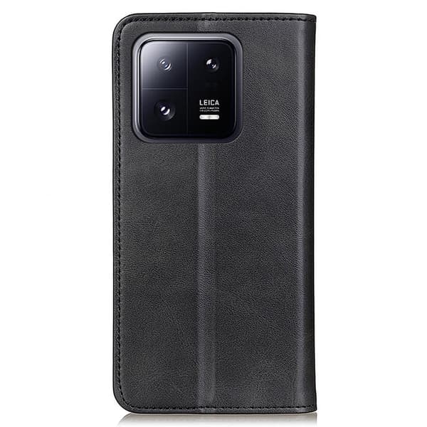 Flip Etui med Pung i Ekte Lær til Xiaomi 13 - Svart Black