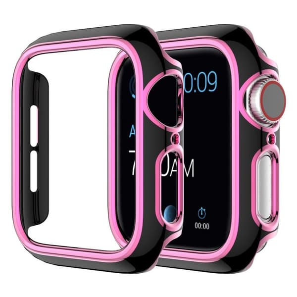 Apple Watch Series 6 / 5 44mm farveudsmykning cover - Sort / Lyserød Black