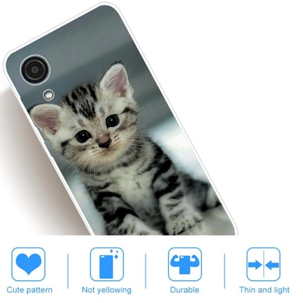 Deco Samsung Galaxy A03 Core Suojakotelo - Cute Kissa Silver grey