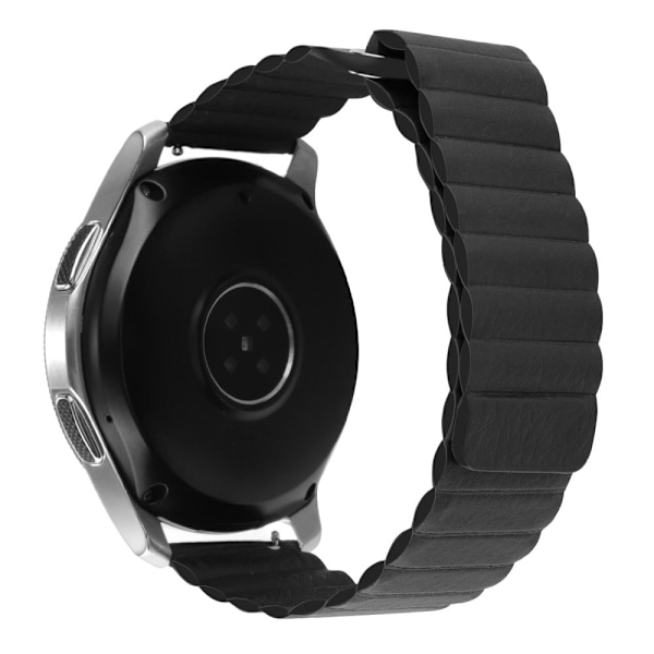 20 mm universellt klockarmband i äkta läder - Svart Svart