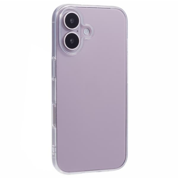 Mikrofiberfôret deksel i mykt gummi for iPhone 16 - Transparent Transparent