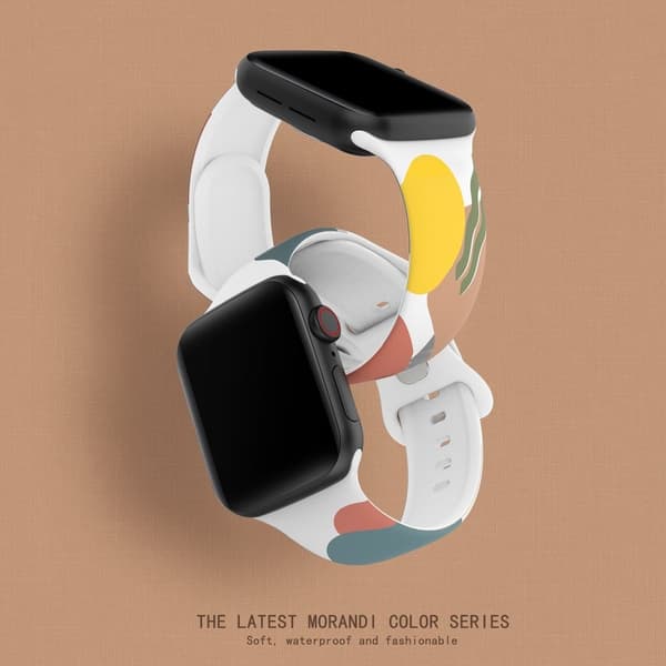 Apple Watch (41mm) morandi klockarmband i silikon - Morandi Gul / Vit / Persika multifärg