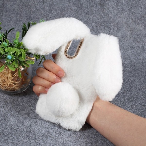 Fluffy Rabbit Samsung Galaxy A50 skal - Vit Vit