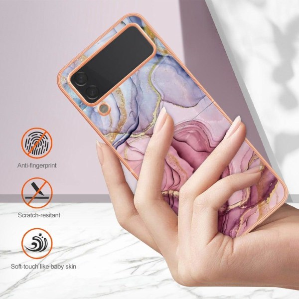 Marble Samsung Galaxy Z Flip4 Etui - Rødguld Pink