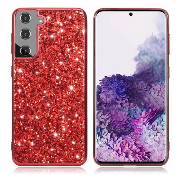 Glitter Samsung Galaxy S21 Plus 5G skal - Röd Röd