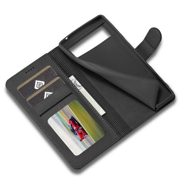 LC.IMEEKE Google Pixel 6 Pro flip case - Musta Black