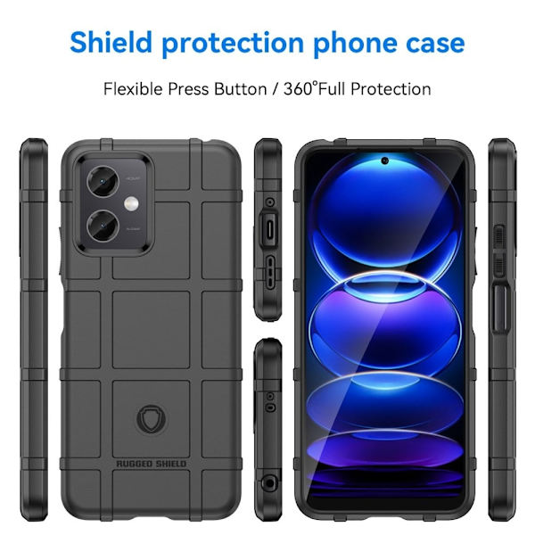 Rugged Shield Xiaomi Redmi Note 12 skal - Svart Svart