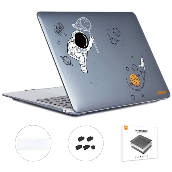 HAT PRINCE MacBook Pro 13 (A2251, A2289, 2020) / M1 / M2 (A2338, 2020) i astronautstil och tangentbordsskydd - Fångar Raketen Vit