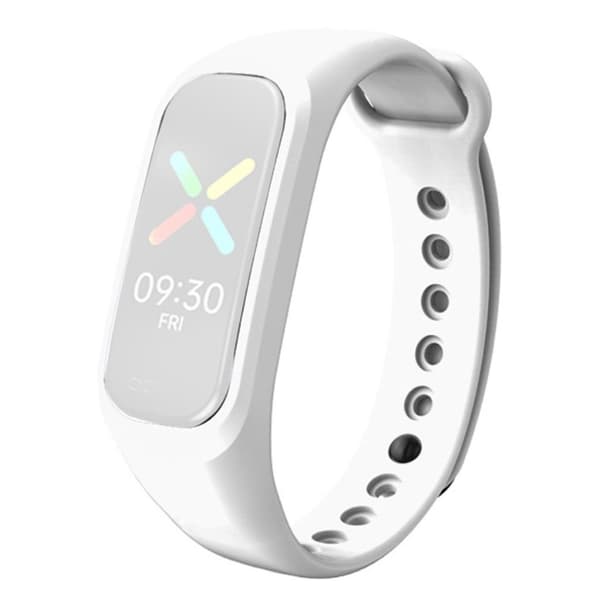 Oppo Band solid color silicone watch band - White Vit