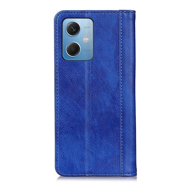 Ekte lærdeksel med magnetisk lukking for Xiaomi Redmi Note 12 - Blå Blue