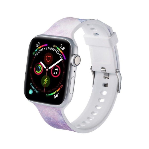 Apple Watch Series 5 40mm mönster silikon klockarmband - nebulosa Lila