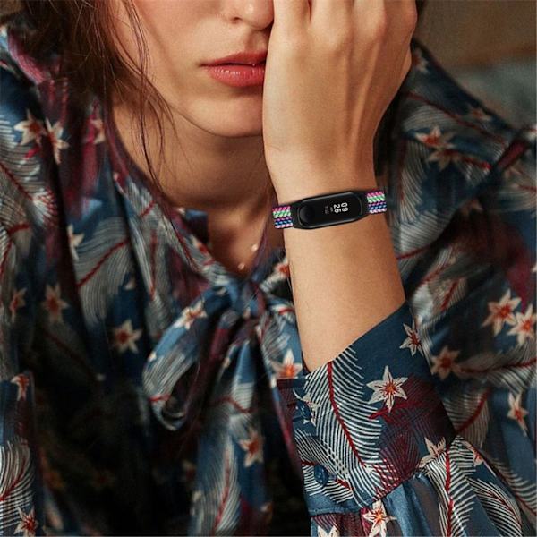 Xiaomi Mi Band 7 elastisk nylon-urrem - Farverig Stribe Multicolor