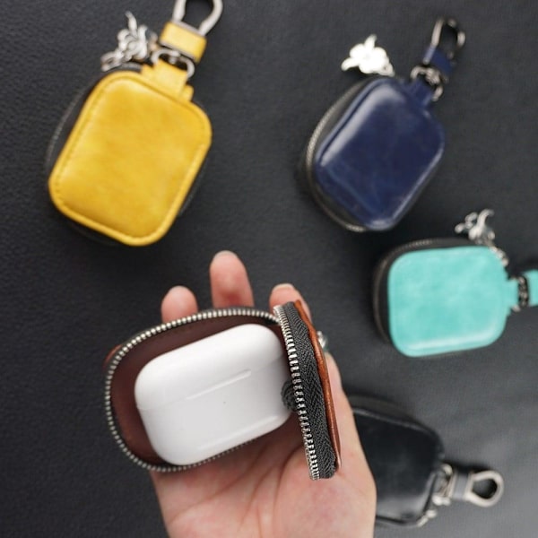 AirPods 3 læderetui med spænde - Mørkebrun Brown