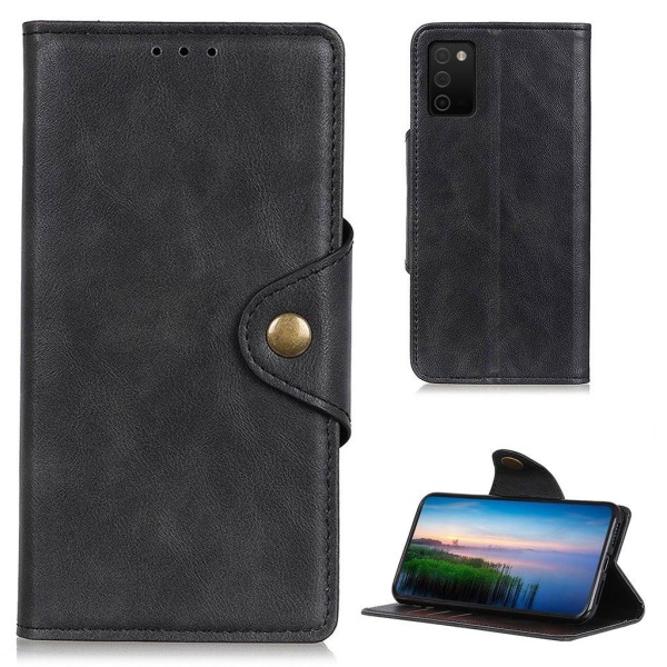 Alpha Samsung Galaxy A03s læder flip etui - Sort Black