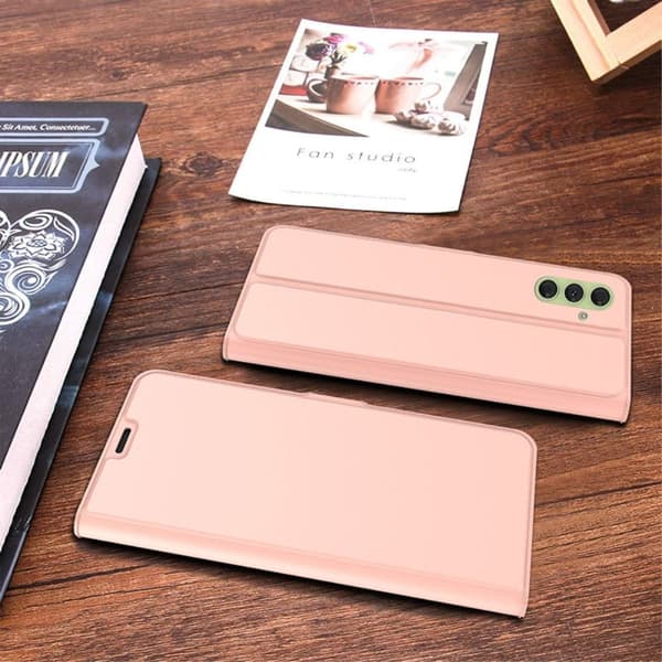 Glatt og tynt premium PU-skinnetui for Samsung Galaxy A54 - Rose Gull Pink