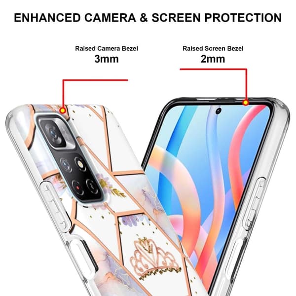 Marmormotiv Xiaomi Redmi Note 11T 5G skal - Krona Brun