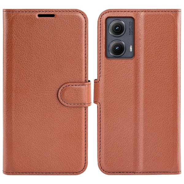 Klassisk Motorola Edge (2024) flip etui - Brun Brown