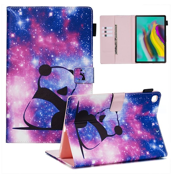 Samsung Galaxy Tab S5e läderfodral med snyggt mönster - Panda multifärg