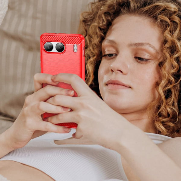 Carbon Flex OnePlus Nord 4 cover - Rød Red