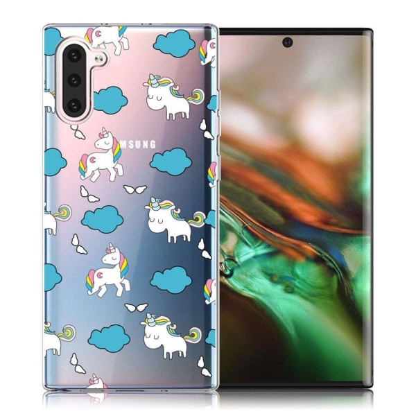 Deco Samsung Galaxy Note 10 kuoret - Yksisarvinen ja pilviä Multicolor