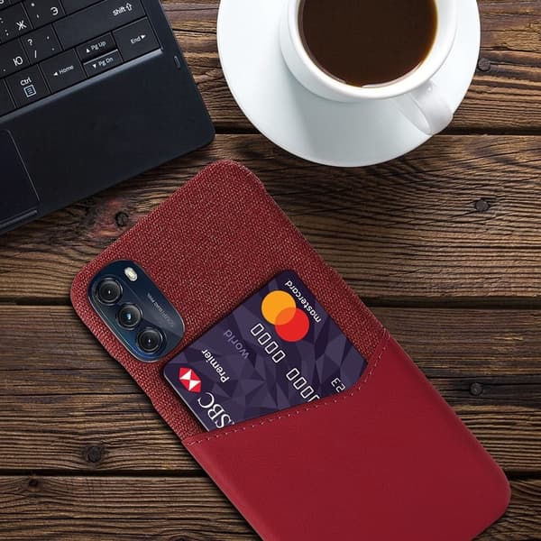 Bofink Motorola Moto E32 korttikotelo - Punainen Red