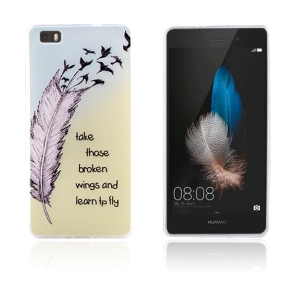 Westergaard Huawei Ascend P8 Lite Cover - Fjer & Citater Multicolor