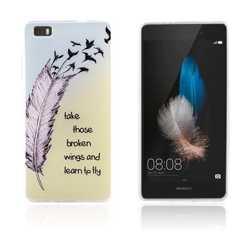 Westergaard Huawei Ascend P8 Lite Deksel - Fjær og Sitater Multicolor