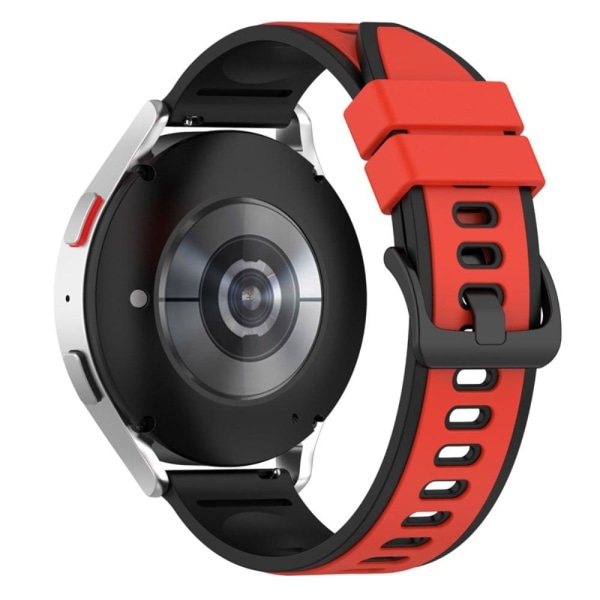 22 mm universellt dubbelfärgat klockarmband i silikon - Röd / Svart Röd