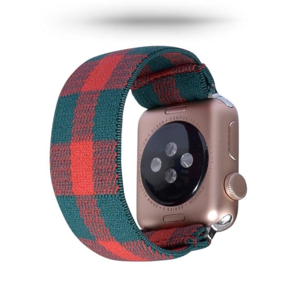 Apple Watch Series 5 / 4 44mm nylon-urrem - Grøn / Rød Red