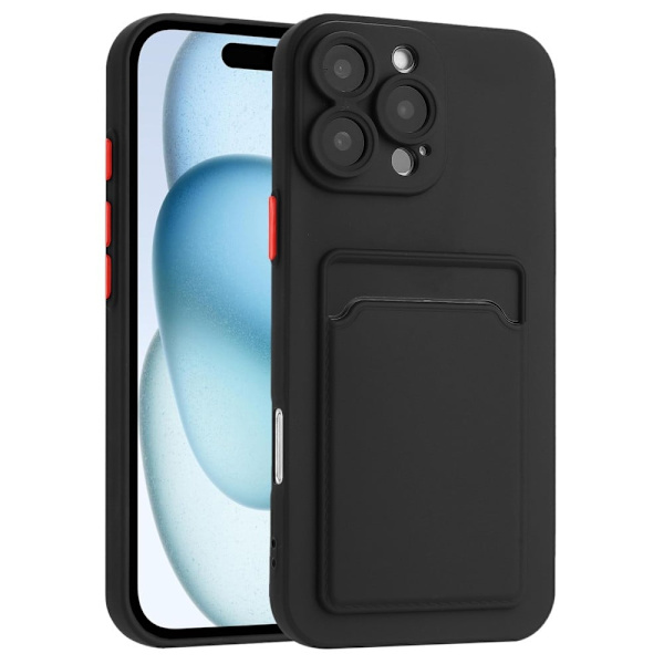 iPhone 16 Pro kuori korttipaikalla - Musta Black