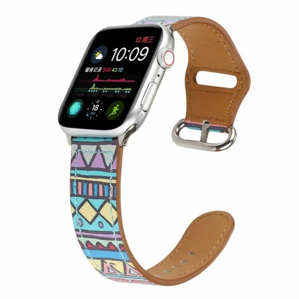 Apple Watch Series 6 / 5 44mm kuvioitu aito nahkainen ranneke - Kolmio Multicolor