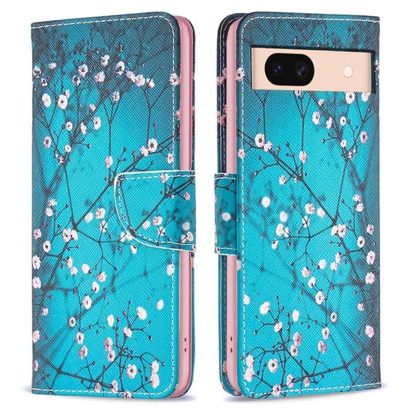 Wonderland Google Pixel 8A flip kuoret - Luumun Kukka Blue