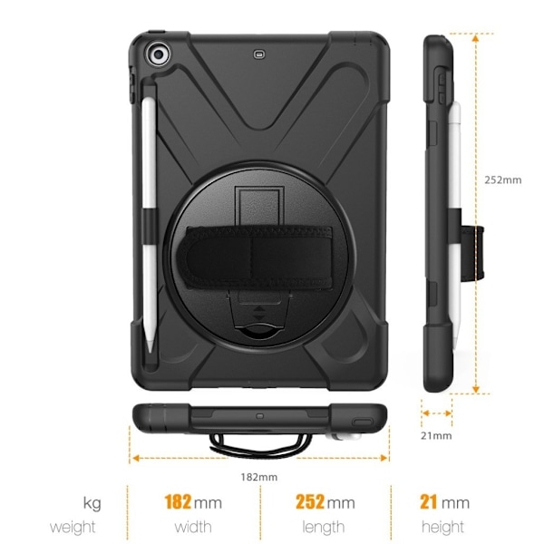 iPad (2018) 360 yhdistelmäkotelo - Musta Black