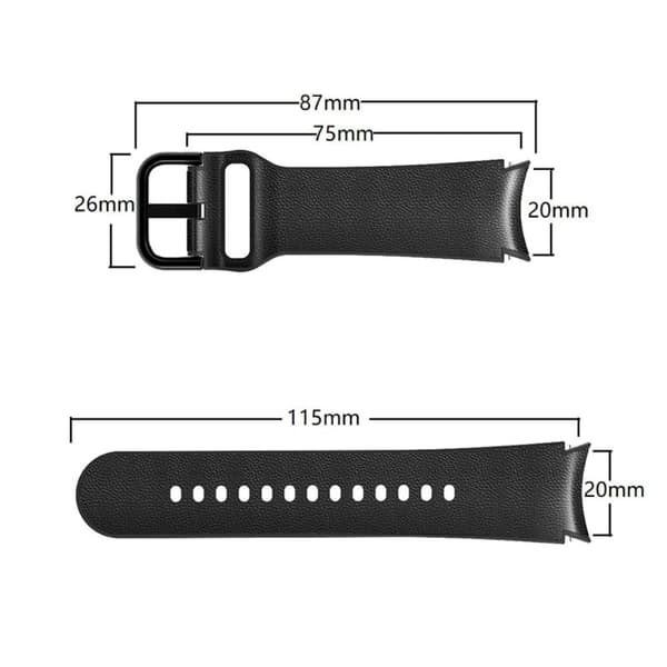 Samsung Galaxy Watch 5 / 4 silikone med læderbelagt urrem - Brun Brown