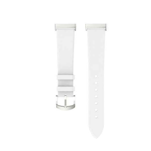 Fitbit Versa 3 / Sense slitesterkt lærarmbånd - Hvit White