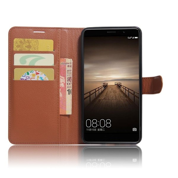 Huawei Mate 9 lychee läderfodral - Brun Brun