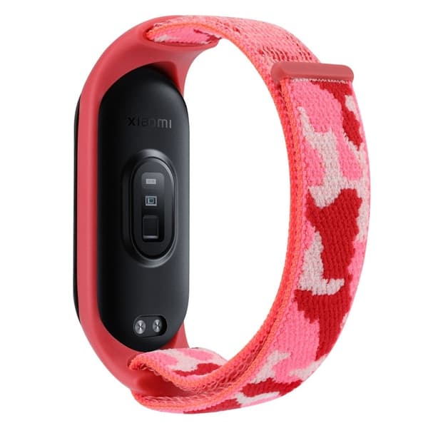 Xiaomi Mi Band 7 / 6 / 5 nylon naamiointikellon hihna - Punainen Red