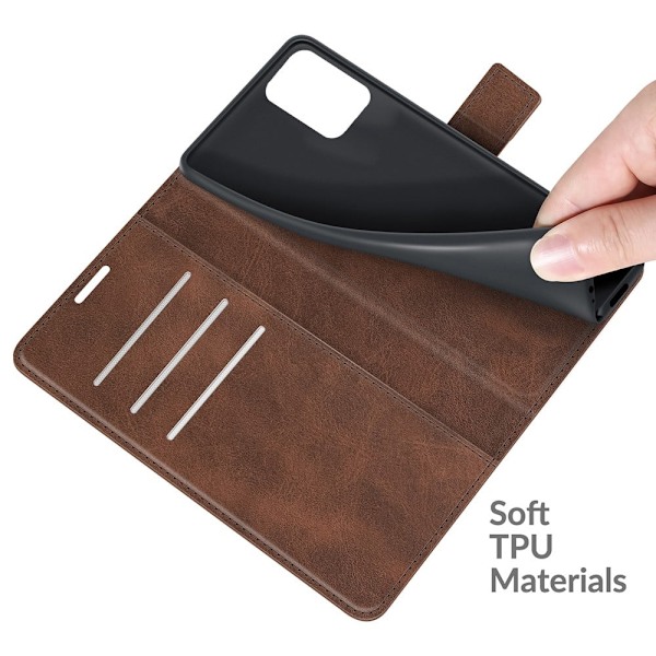 Hållbart konstläder Xiaomi 11T / Xiaomi 11T Pro fodral med plånbok - Brun Brun
