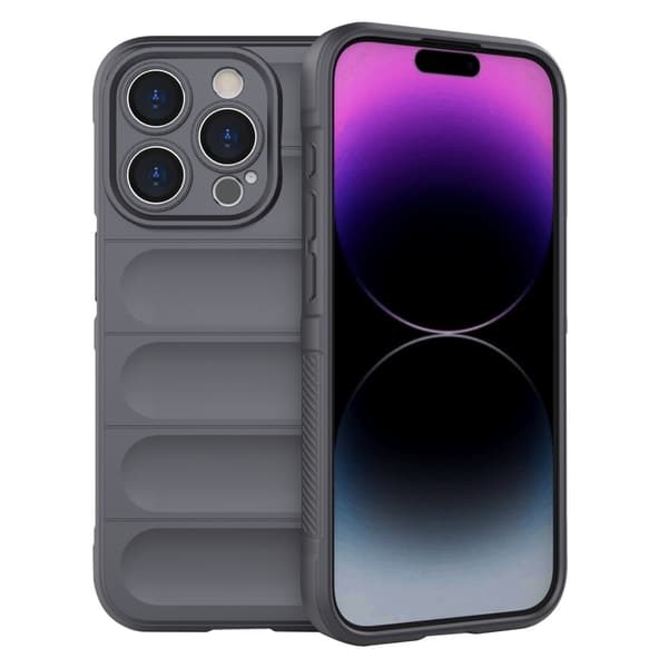 Pehmeä kahva muotoiltu kuori iPhone 15 Pro - Tummanharmaa Silver grey