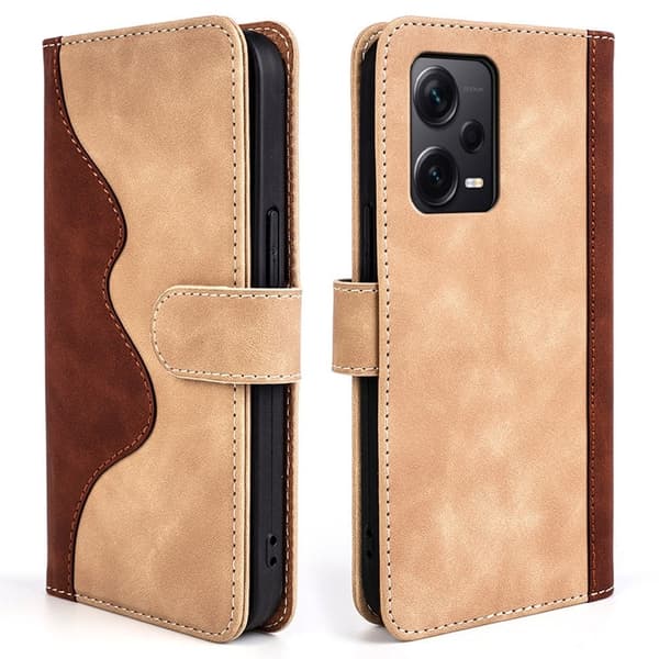 Tvåfärgat Xiaomi Redmi Note 12 Pro Plus fodral i läder - Gul Gul