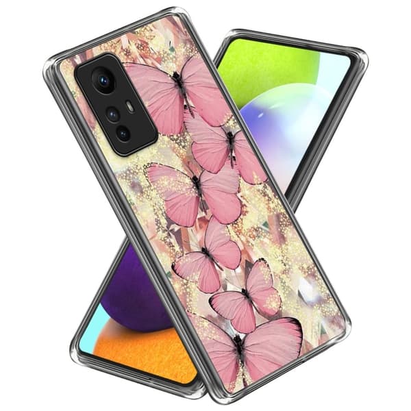 Deco Xiaomi Redmi Note 12S skal - Rosa Fjärilar Rosa