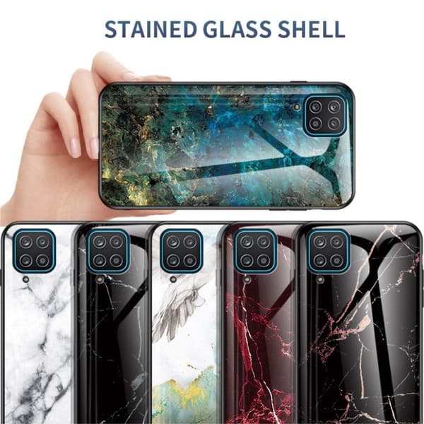 Fantasy Marmor Samsung Galaxy A12 5G skal - Smaragd Marmor Grön
