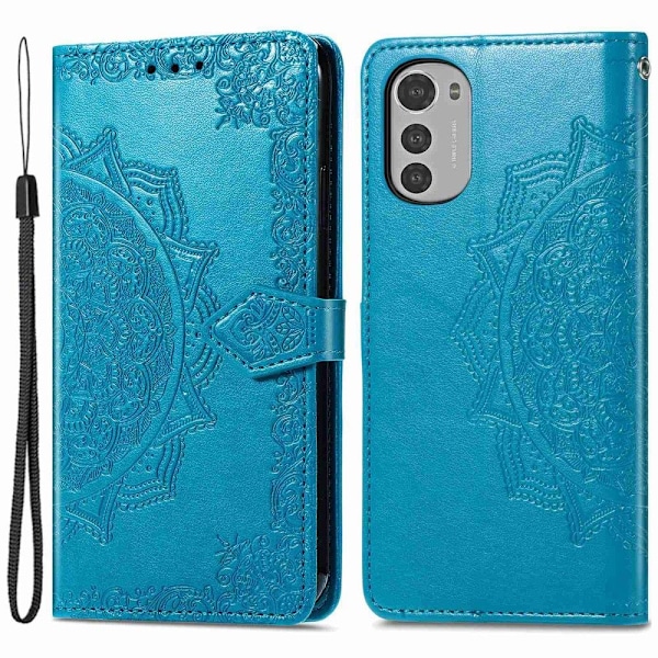 Mandala Motorola Moto E32 Flippetui - Blå Blue