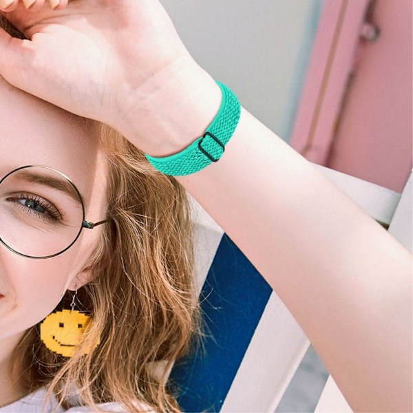 Fitbit Sense / Versa 3 elastisk urrem med justerbart spænde - Grøn Green