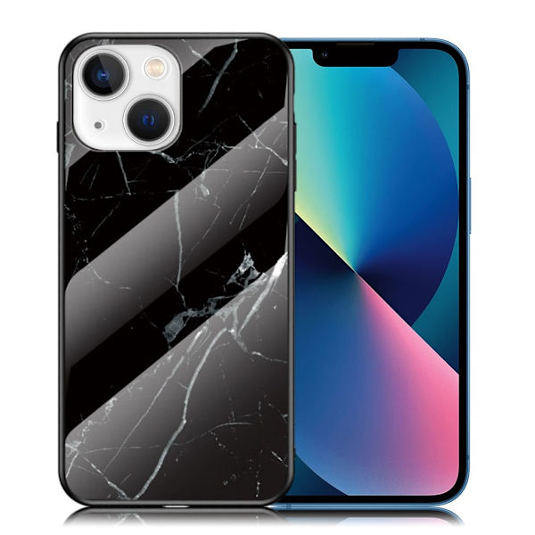 Marble design iPhone 13 cover - Sort Marmor Black