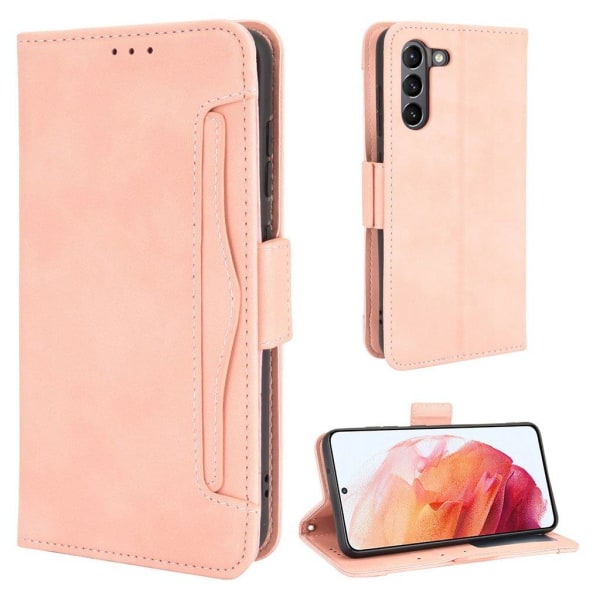 Modern-styled Læder Pung Etui til Samsung Galaxy S21 FE - Lyserød Pink